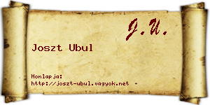 Joszt Ubul névjegykártya